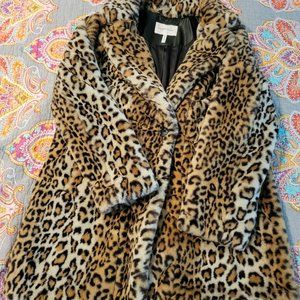 BCBGeneration Faux Fur Leopard Print Jacket Size Medium